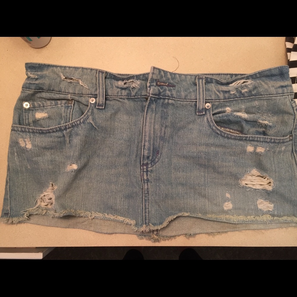 american eagle denim mini skirt
